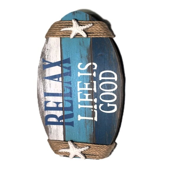 🛑 Beachcombers RELAX LIFE IS GOOD ➕🆒 WALL ART Starfish SIGN Plaque 💸BUY NOW‼️ - Picture 5 of 16